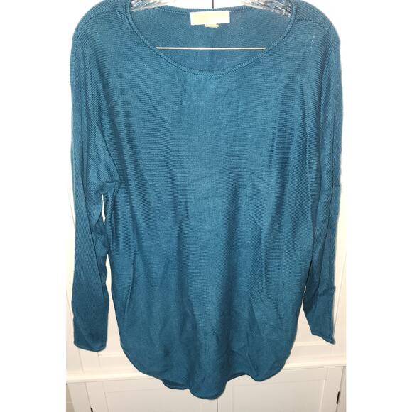 Michael Michael Kors Dark Green Teal Knit Sweater Side Zippers Size Large - Picture 4 of 7
